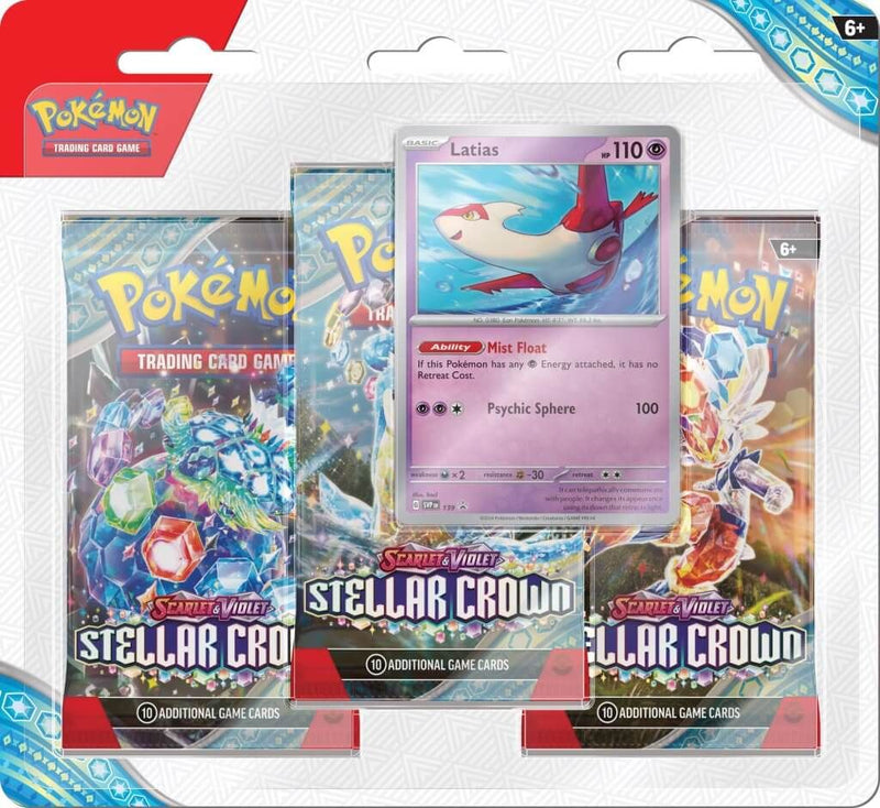Pokemon TCG - Scarlet & Violet 7 Stellar Crown Three Booster Blister (Assorted)