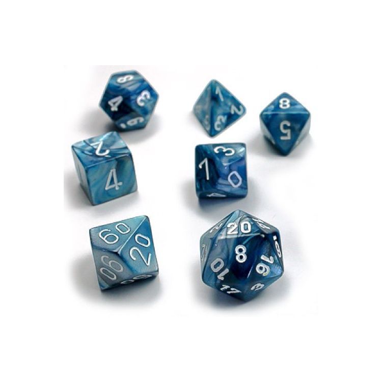 Chessex - Lustrous Slate w/White Classic Polyhedral 7-Die Set