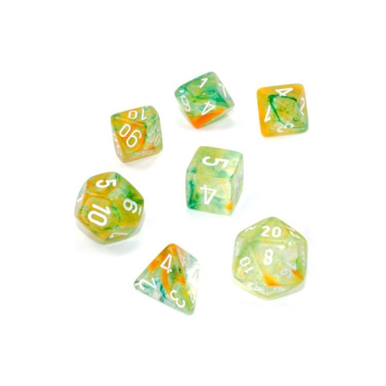 Chessex - Nebula Spring/White Luminary 7-Dice Set