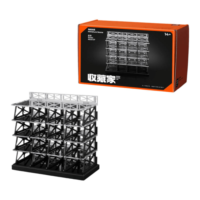 1:64 Diorama - 5-Story Stacker Parking Lot Miniature Scene