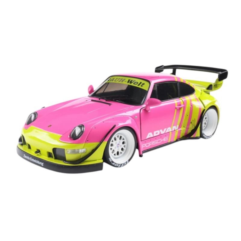 Solido Cars - 1:18 Porsche 911 997 RWB Pink & Yellow 2024 Diecast Vehicle