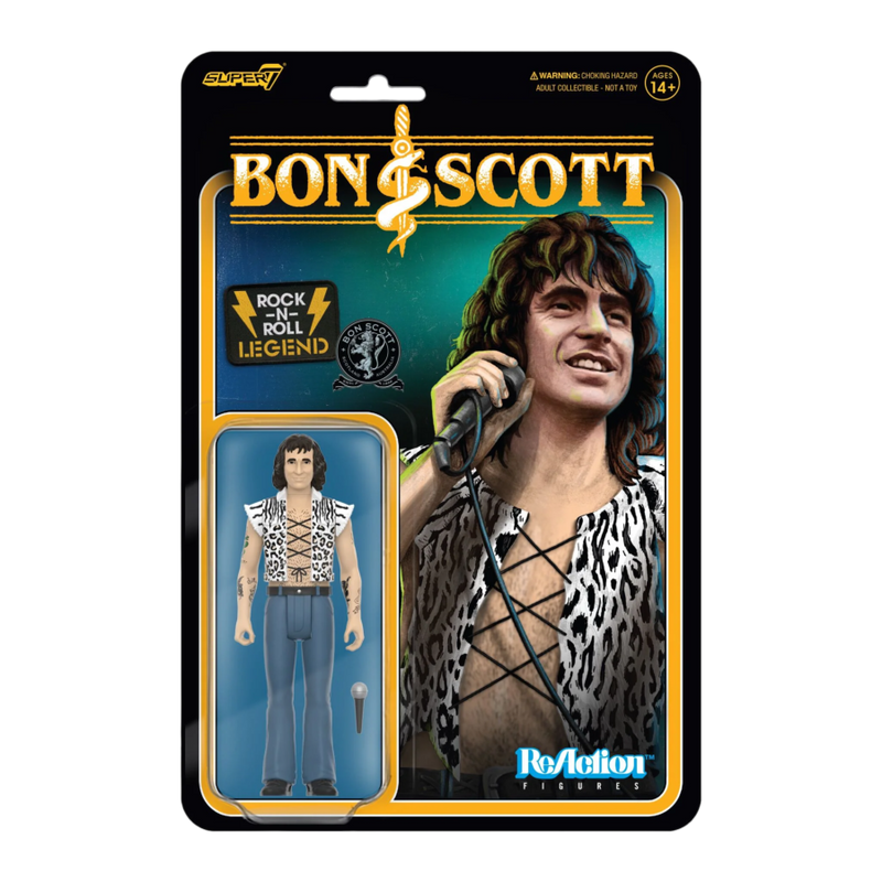 Bon Scott - Bon Scott Leopard Print ReAction 3.75 Inch Action Figure