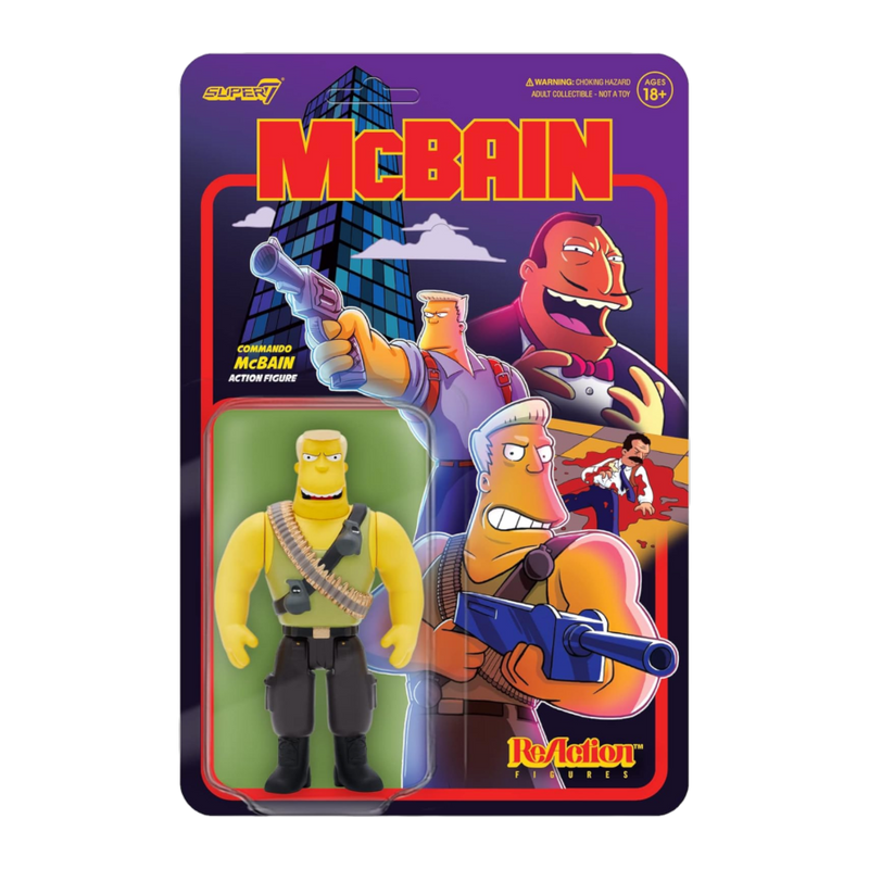 The Simpsons: McBain - McBain (Commando) Reaction Mendozza Reaction 3.75 Inch Figure