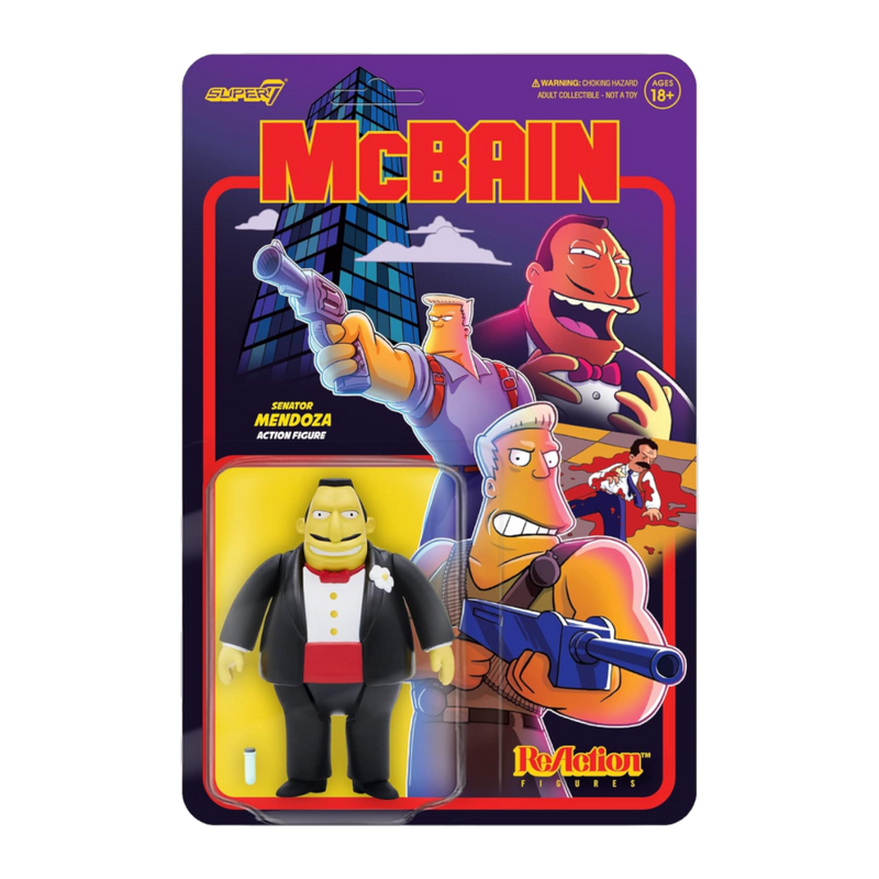 The Simpsons: McBain - Senator Mendozza Reaction 3.75 Inch Figure