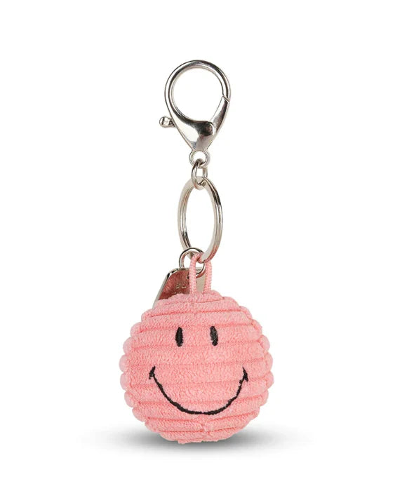Smiley: ECO Corduroy Bubblegum Pink Keychain (4.5 cm)