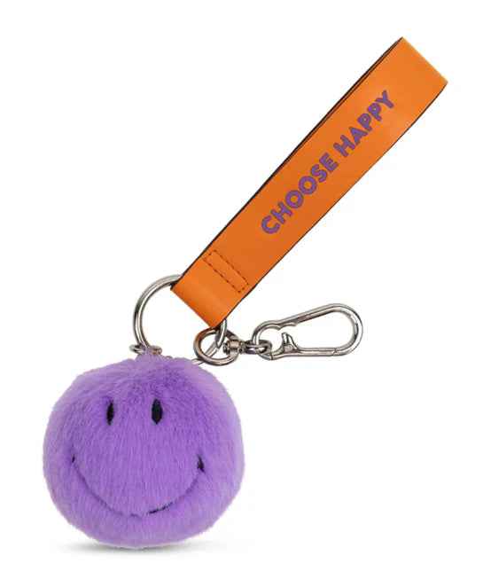 Smiley: ECO Fuzzy Dark Purple Bag Charm (7 cm)