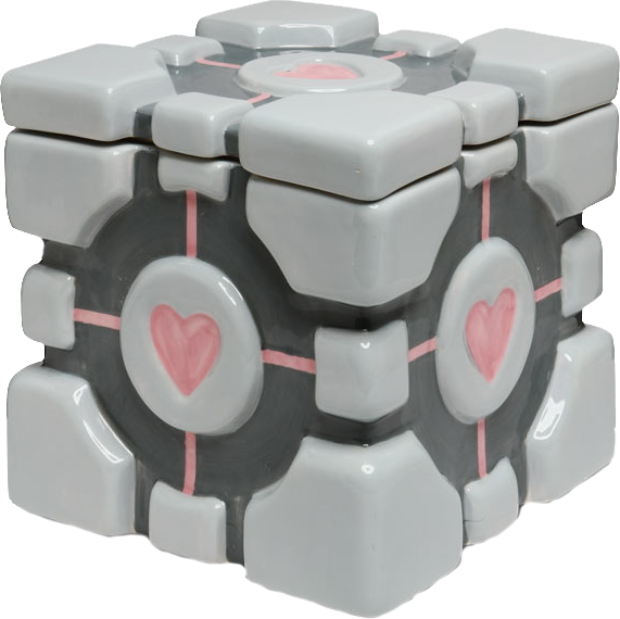 Portal - Companion Cube Ceramic Cookie Jar