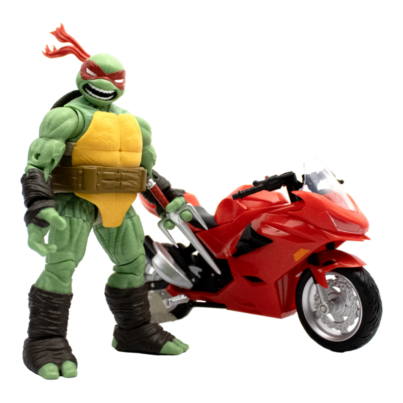 Teenage Mutant Ninja Turtles (Comics) - Raphael Ninja with Red Motorcycle BST AXN Figure