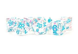 MDG - Resin Polyhedral Dice Set: Clear Confetti