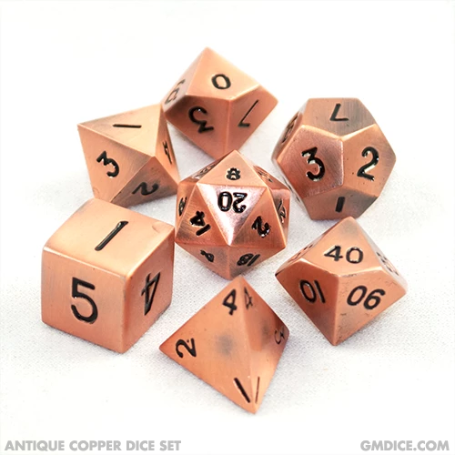 MDG - Metal Enamel Dice: Antique Copper with Black Enamel