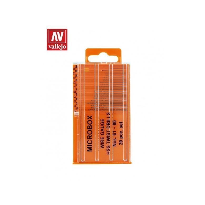 Vallejo Hobby Tools - Microbox drill set (20) 61-80