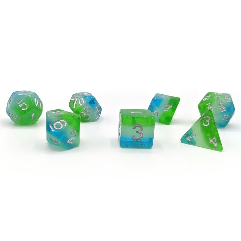 Sirius Dice 7 Die Set: BLUE HAWAIIAN DICE SET