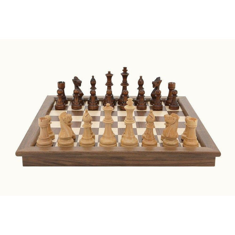 Dal Rossi Chess Set Walnut Folding 18''