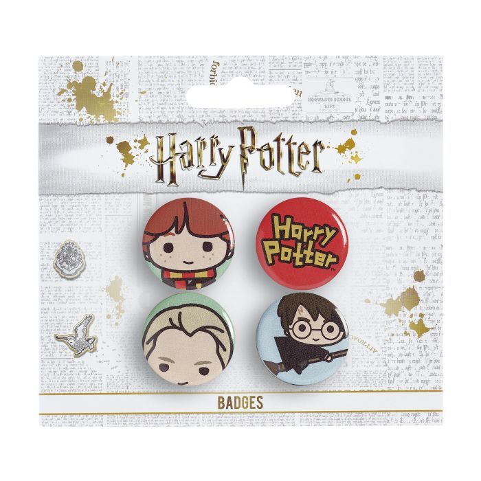 BUTTON BADGE SET 3 RON/DRACO/HARRY BROOM