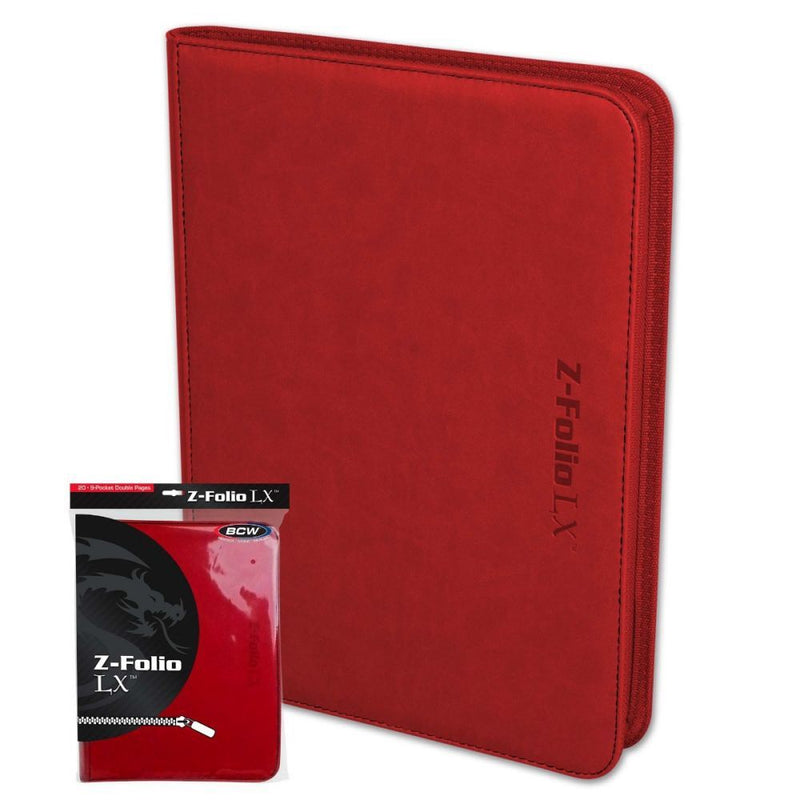 BCW Zipper Folio 9 Pocket LX Red