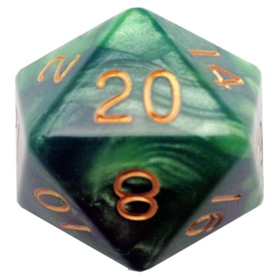 MDG - Mega Acrylic D20: Green/Light Green w/Gold