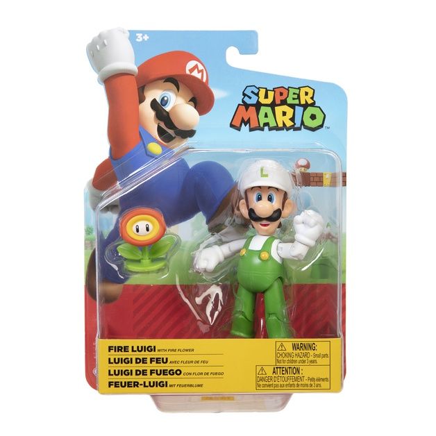Super Mario - Fire Luigi 12cm Articulated Figure