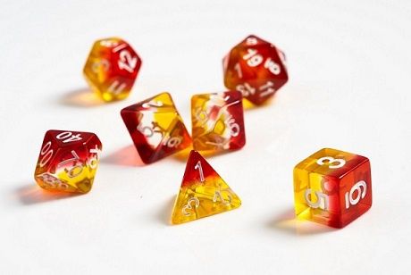 Sirius Dice Set Yellow and Red Translucent