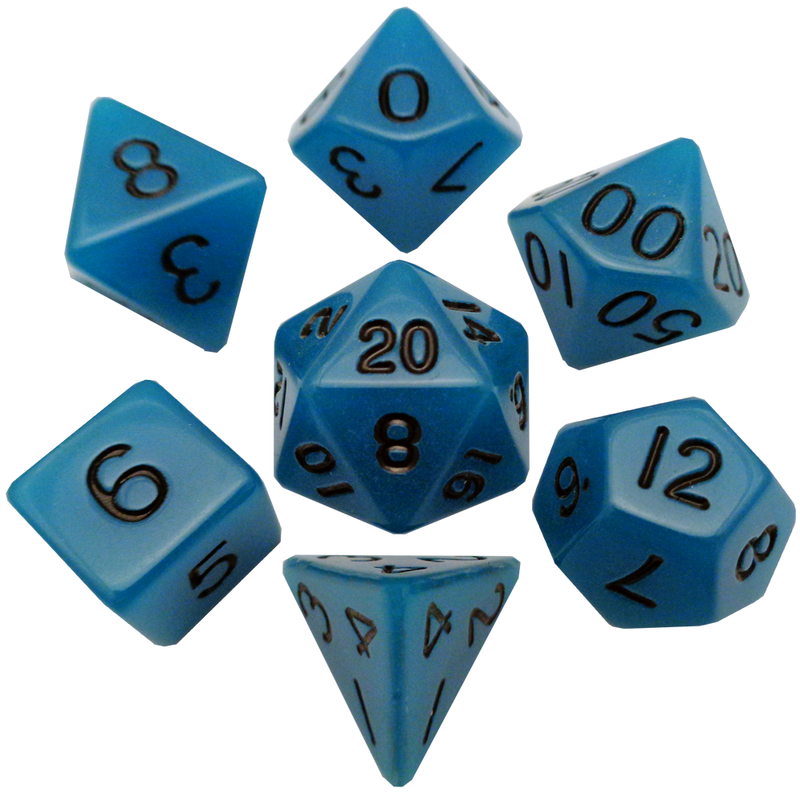 MDG - Resin Dice: Glow Blue 16mm Poly