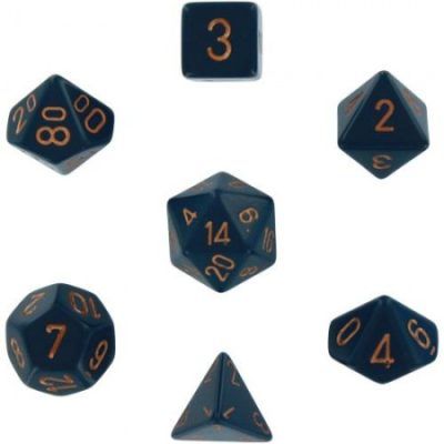 Chessex - Opaque Polyhedral Dusty Blue/copper 7-Die Set