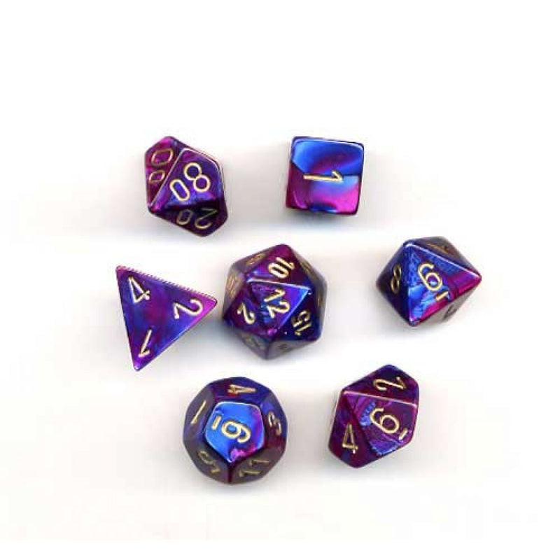 Chessex - Scarab Royal Blue w/gold Signature Polyhedral 7-Die Set