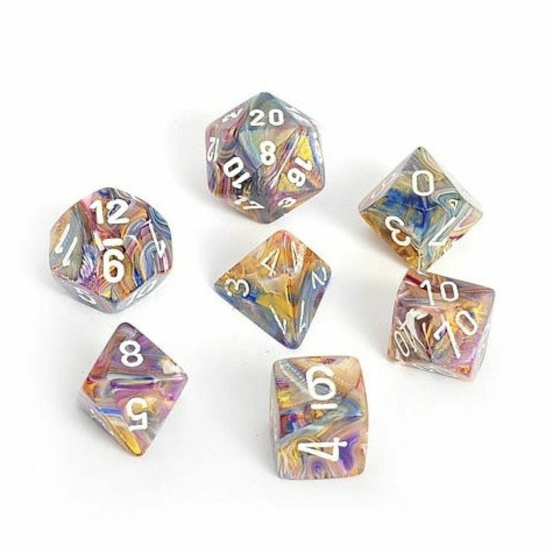 Chessex - Festive Carousel w/white Signature Polyhedral 7-Die Set
