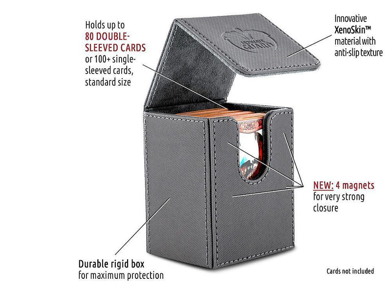 Ultimate Guard Flip Deck Case 80+ Standard Size XenoSkin Grey Deck Box