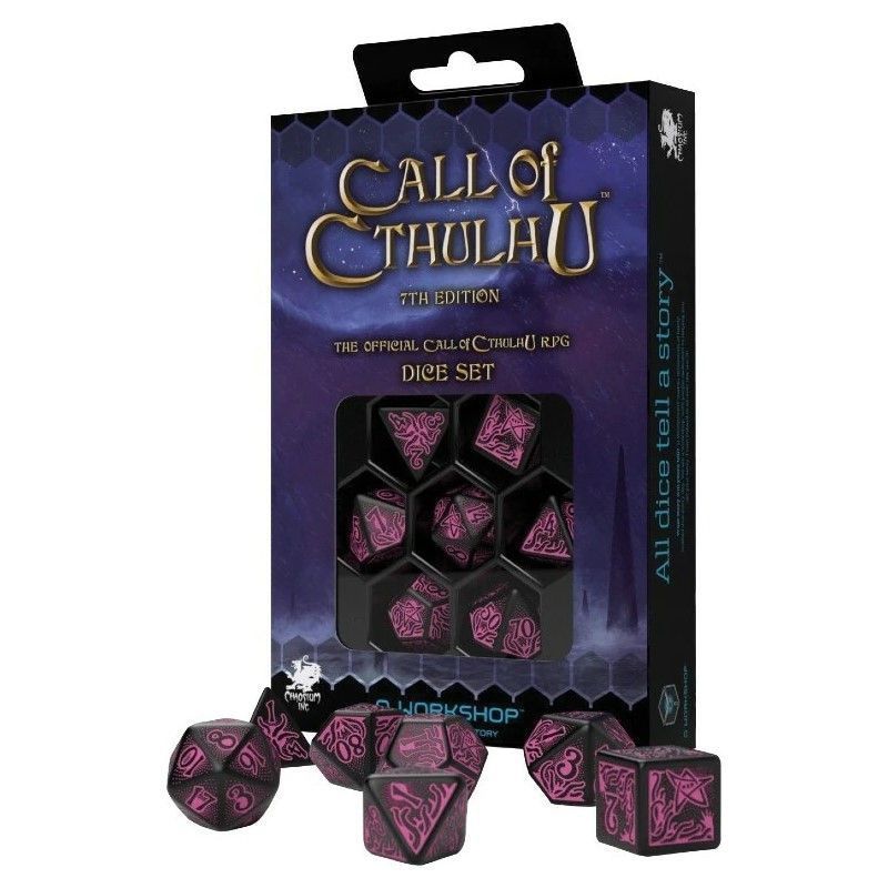 Q Workshop: Call of Cthulhu Black and Magenta Dice Set