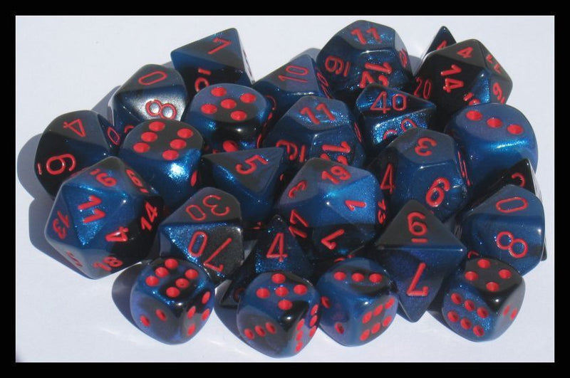 Chessex - Gemini Black-Starlight w/Red Classic Polyhedral 7-Die Set