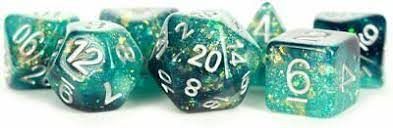 MDG - Eternal Resin Polyhedral Dice Set: Teal/Black