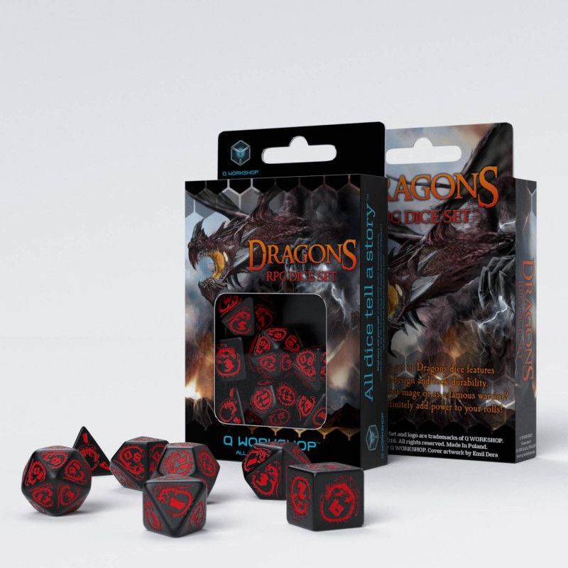 Q Workshop - Dragons Dice Set: Onyx