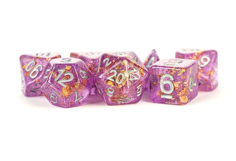MDG - Resin Polyhedral Dice Set: Purple with Gold Foil