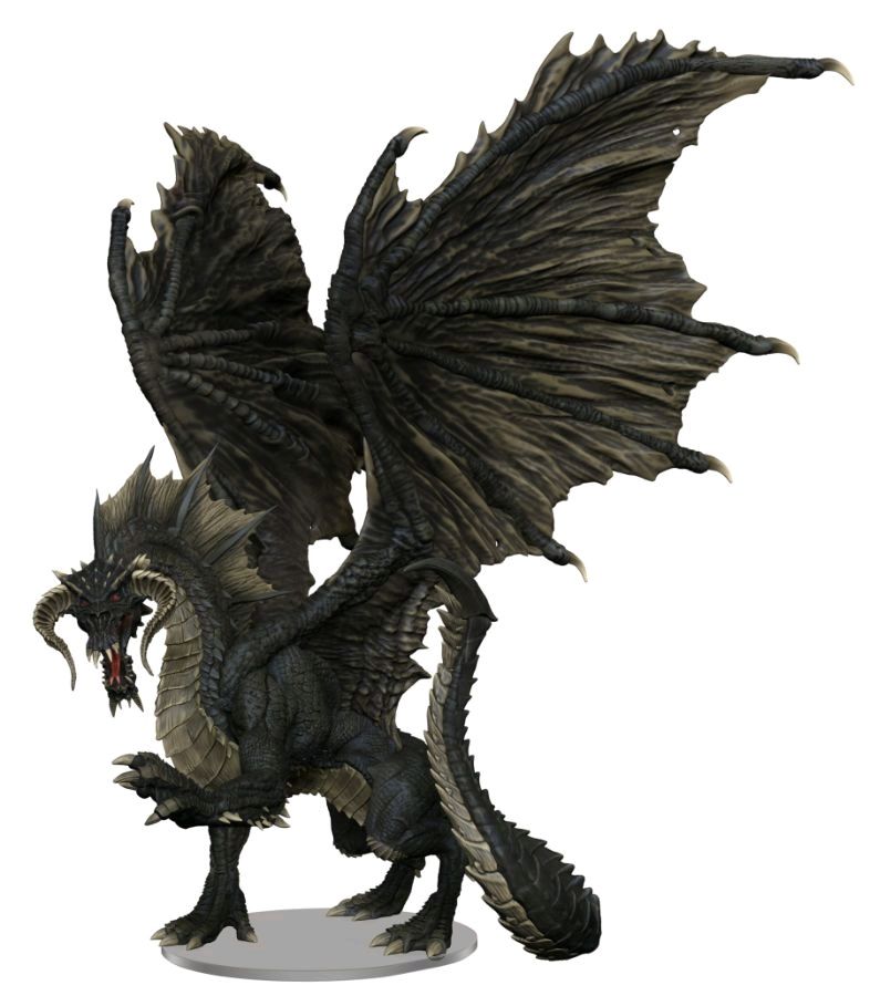 Dungeons & Dragons - Icons of the Realms Adult Black Dragon Premium Figure
