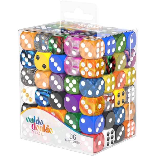 Oakie Doakie Dice D6 Retail Pack 16mm (120) loose dice