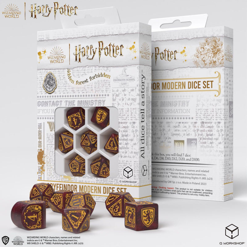 Q Workshop - Harry Potter. Gryffindor Dice Set - Red