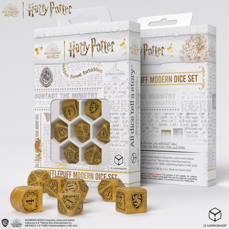 Q Workshop - Harry Potter. Hufflepuff Dice Set - Yellow