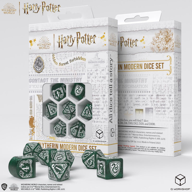 Q Workshop - Harry Potter. Slytherin Dice Set - Green