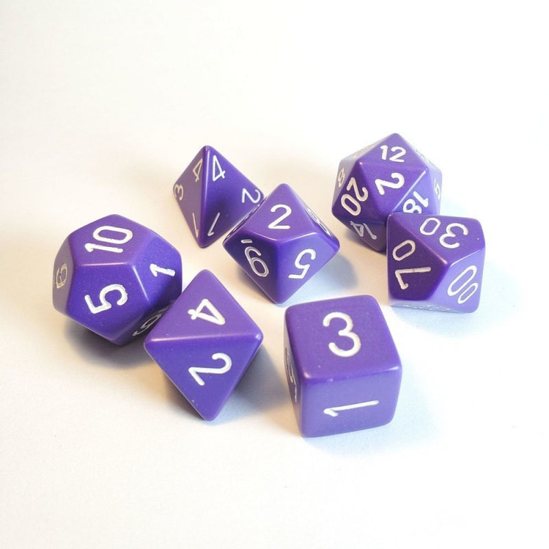 Chessex - Purple w/white Opaque Polyhedral 7-Die Set