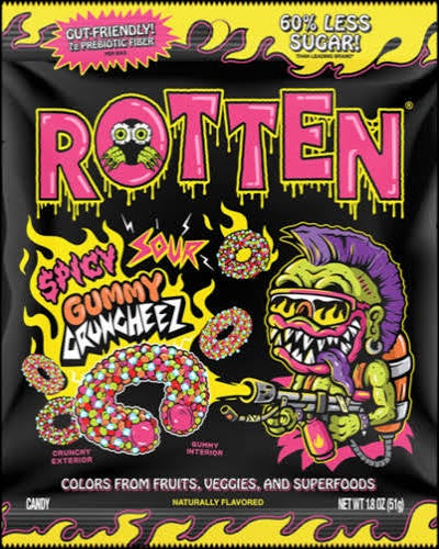 Rotten: Cruncheez - SPICY SOUR GUMMY Peg Bag (51g)