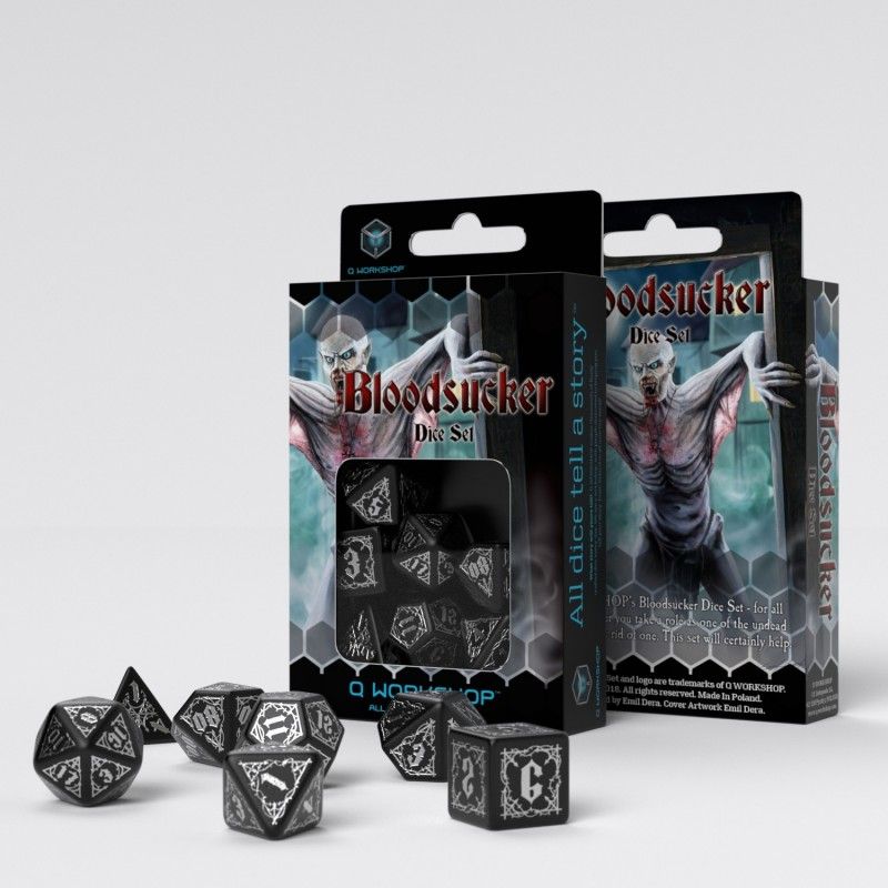 Q Workshop – Bloodsucker Black & silver Dice Set