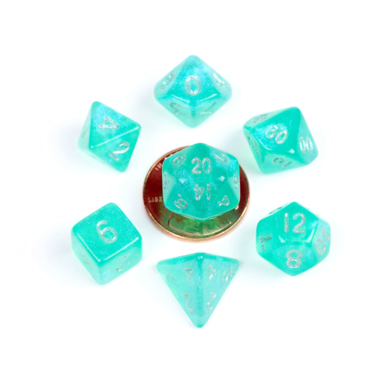 MDG - Mini Polyhedral Dice Set: Stardust Turquoise