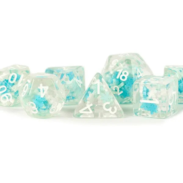 Resin Poly Set: Snowflake Dice