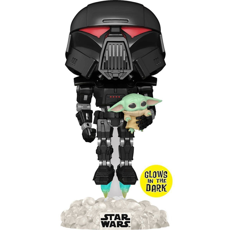 Star Wars: The Mandalorian - Dark Trooper with Child Glow Pop! Vinyl Figure