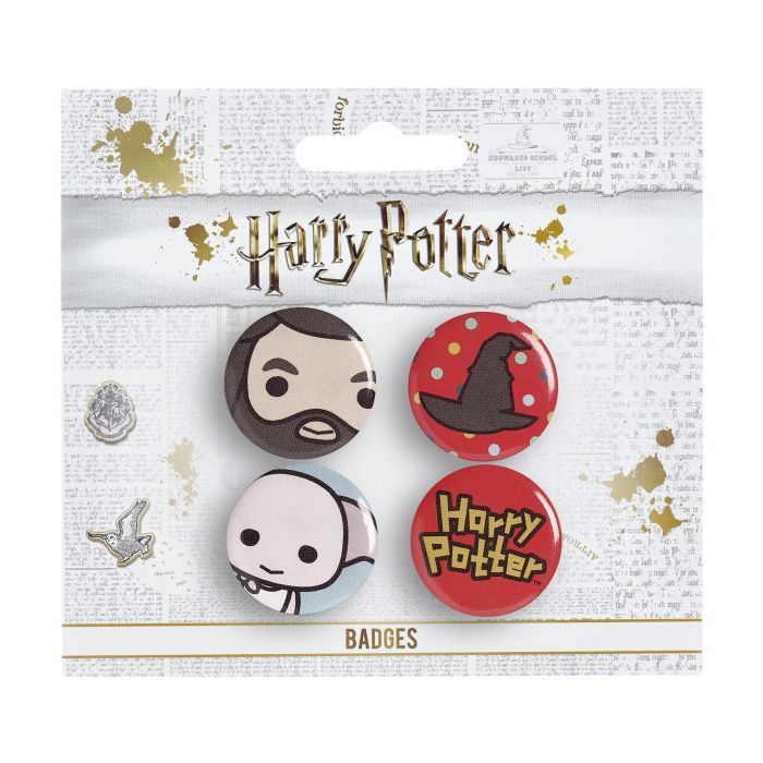 BUTTON BADGE SET 3 HAGRID/HAT/DOBBY