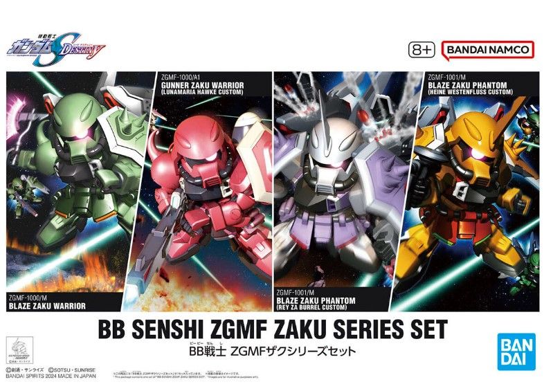 BB Senshi ZGMF Zaku Series Set Model Kit