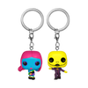 The Nightmare Before Christmas - Jack & Sally Black Light (US Exclusive) Pocket Pop! Keychain 2 Pack