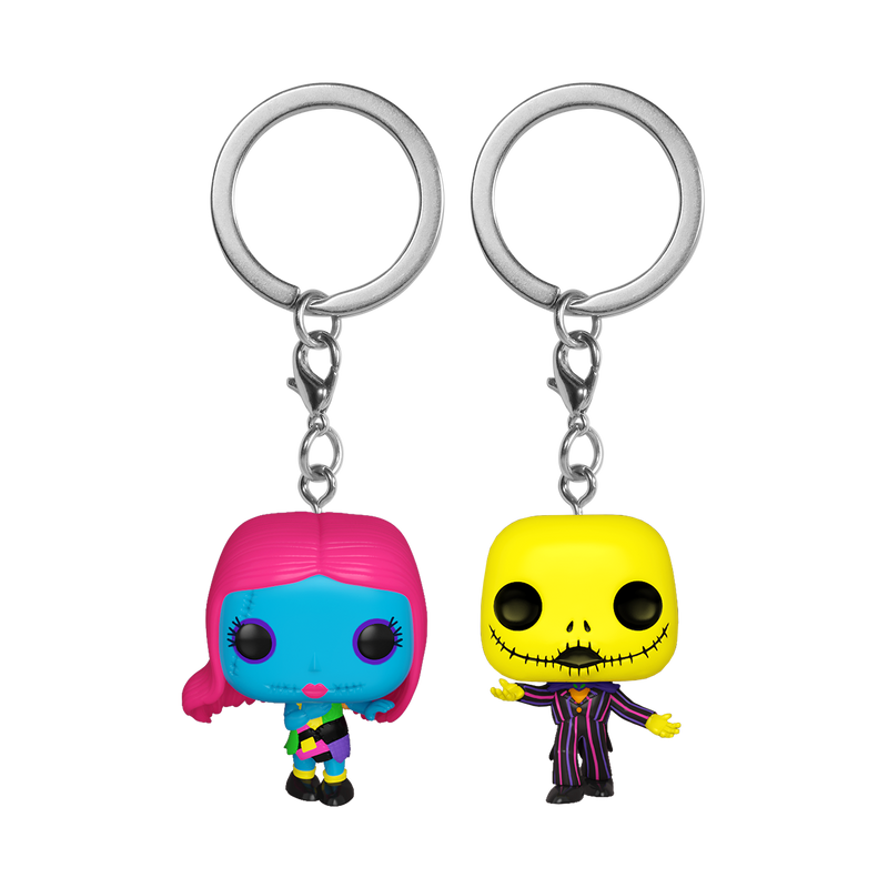 The Nightmare Before Christmas - Jack & Sally Black Light (US Exclusive) Pocket Pop! Keychain 2 Pack