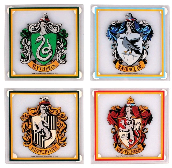 Harry Potter - Houses Glass Coasters Set of 4