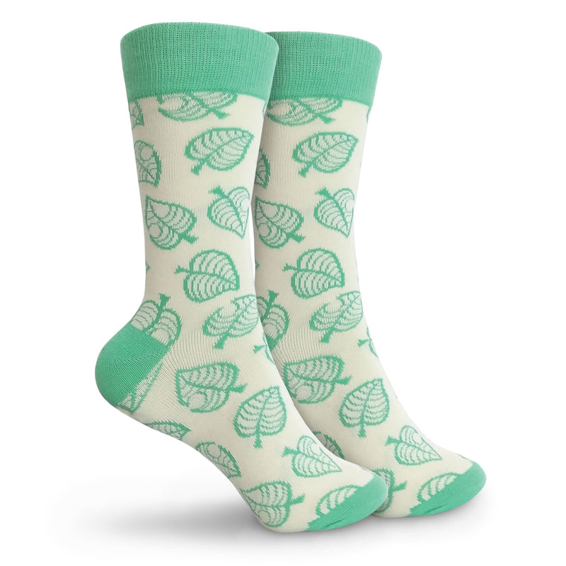 Animal Crossing - Leaf White & Green Knit Socks