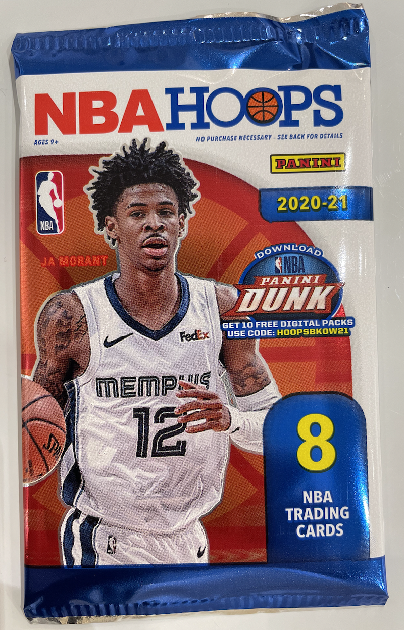 2020-21 Hoops Basketball Booster Pack (8 Cards)